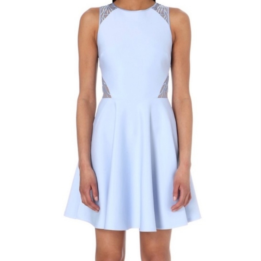 Ted Baker Neoprene Skater Dress with Lace Panels